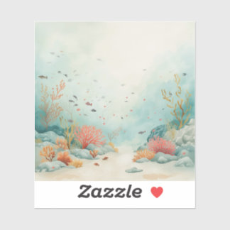 Pegatina Minimalist Coral Reef Painting Collection 🌍✨