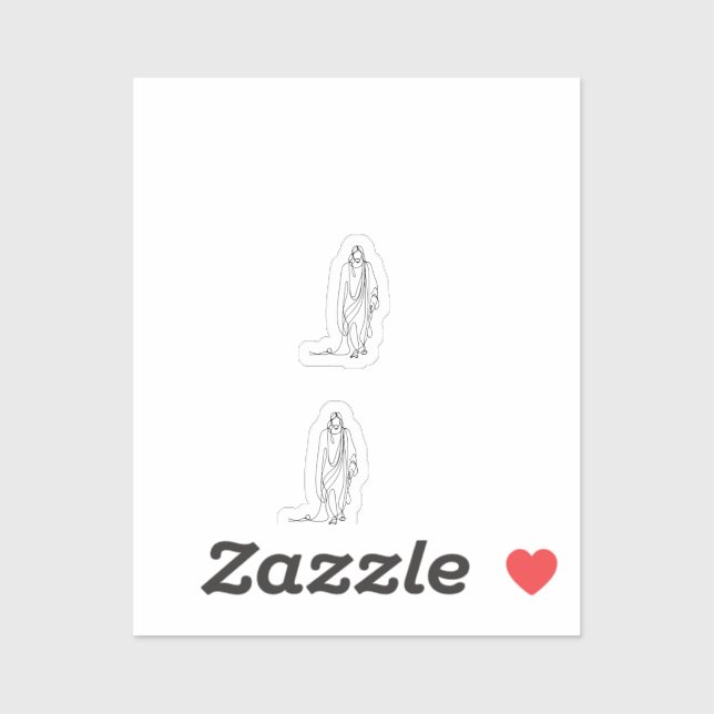Pegatina Minimalist Jesus Drawing | One Line Art (Hoja)