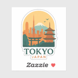 Pegatina Minimalist Tokyo Japan Magnet Sticker – Modern