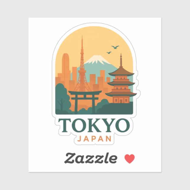Pegatina Minimalist Tokyo Japan Magnet Sticker – Modern  (Hoja)