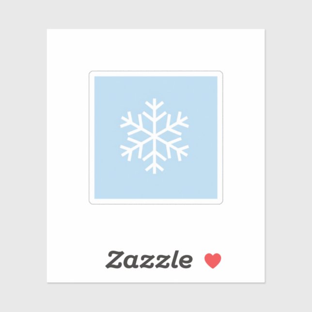 Pegatina Minimalist White Snowflake on Pastel Blue Winter  (Hoja)