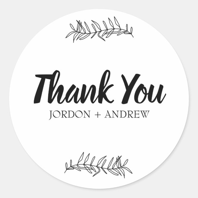 Pegatina Minimalista de hoja vegetal romaní (Anverso)