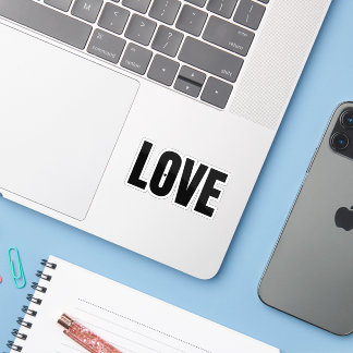 Pegatina minimalista de tipografía negra "LOVE"