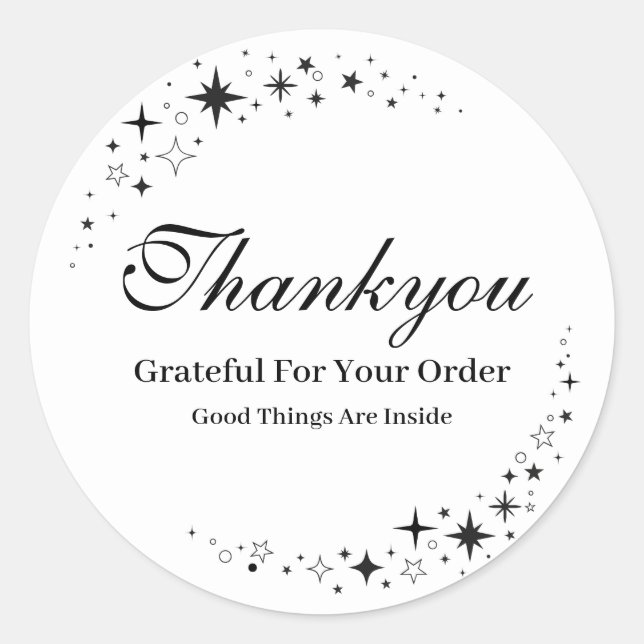 Pegatina mínimo de Acción de Gracias en blanco y n (Anverso)