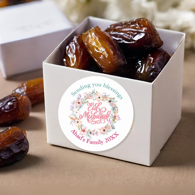 Pegatina Mínimo Floral Eid Mubarak Personalizado (Subido por el creador)