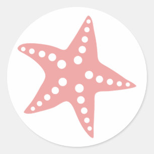 Pegatina Mínimo Rosa Starfish, Tema De La Playa