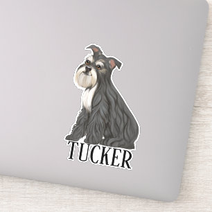 Pegatina Miniture Schnauzer Nombre personalizado