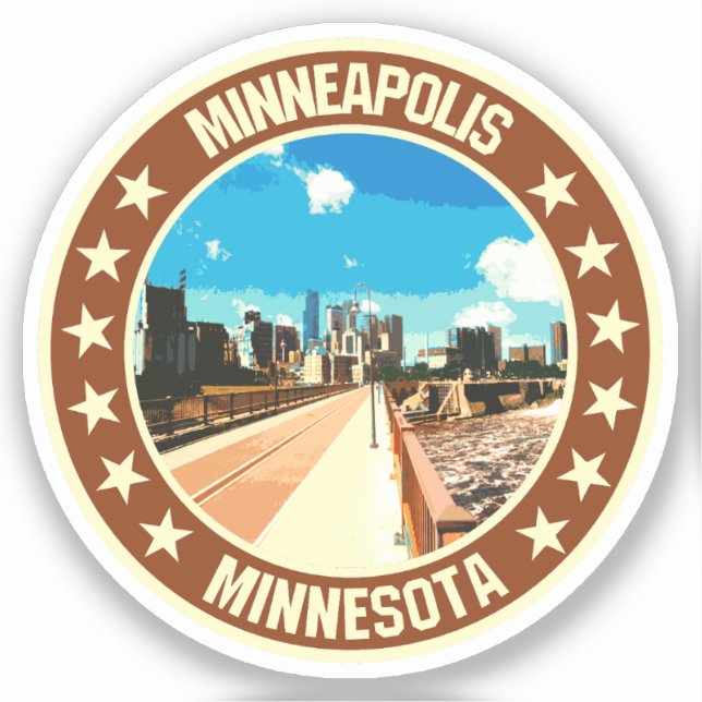 Pegatina Minneapolis (Anverso)