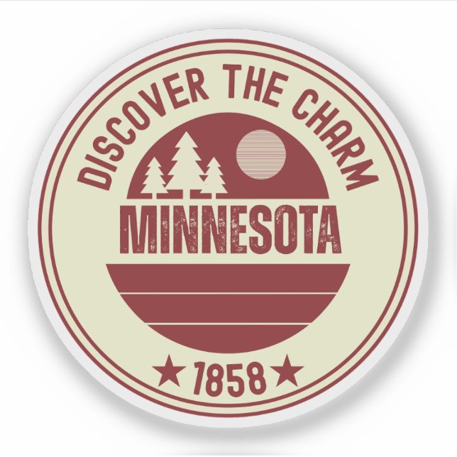 Pegatina Minnesota Amable - Regalo del Estado de MN (Anverso)