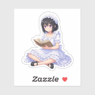 Pegatina Mirabella Reading – Cute Character Sticker
