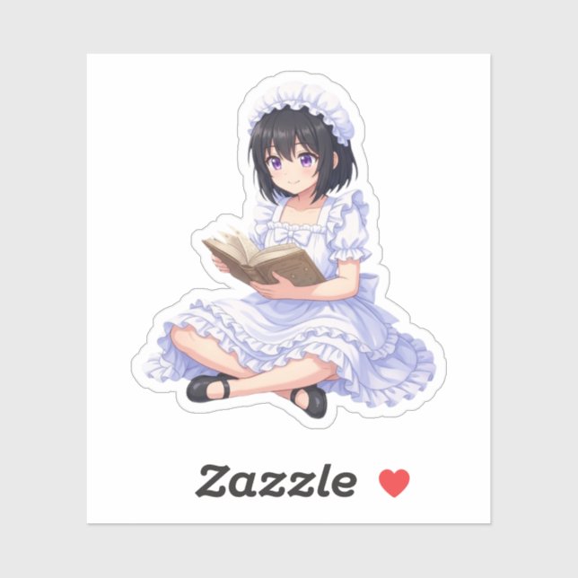 Pegatina Mirabella Reading – Cute Character Sticker (Hoja)