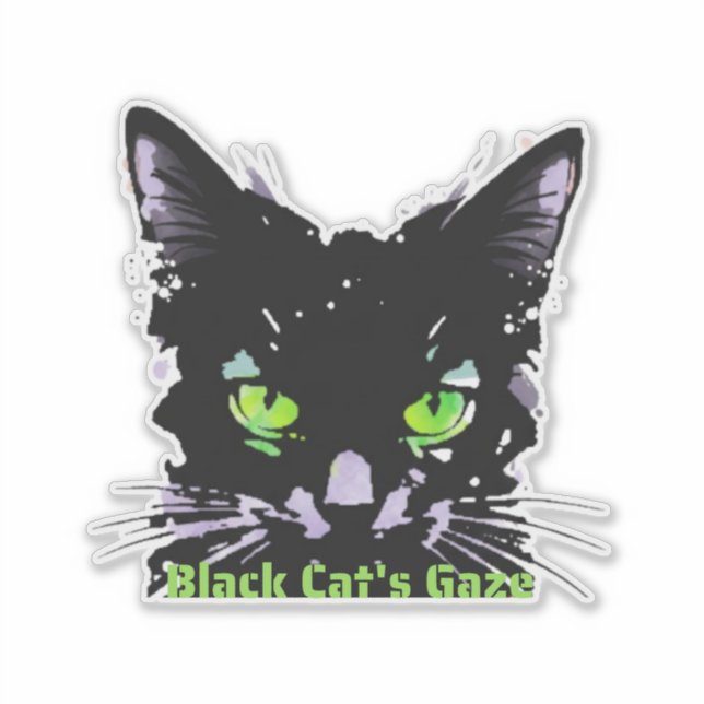Pegatina Mirada del Gato Negro (Anverso)