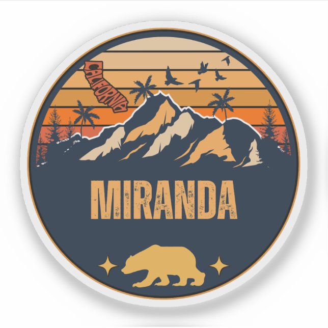 Pegatina Miranda, California (Anverso)