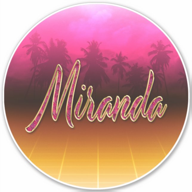 Pegatina Miranda Vorname Name golden pink Aufkleber Sticker (Anverso)