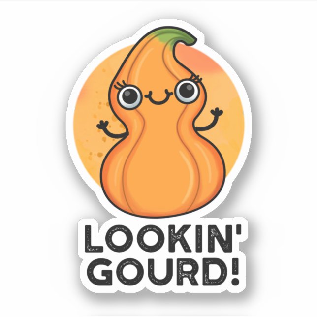 Pegatina Mirando Gourd Funny Veggie Pun (Anverso)