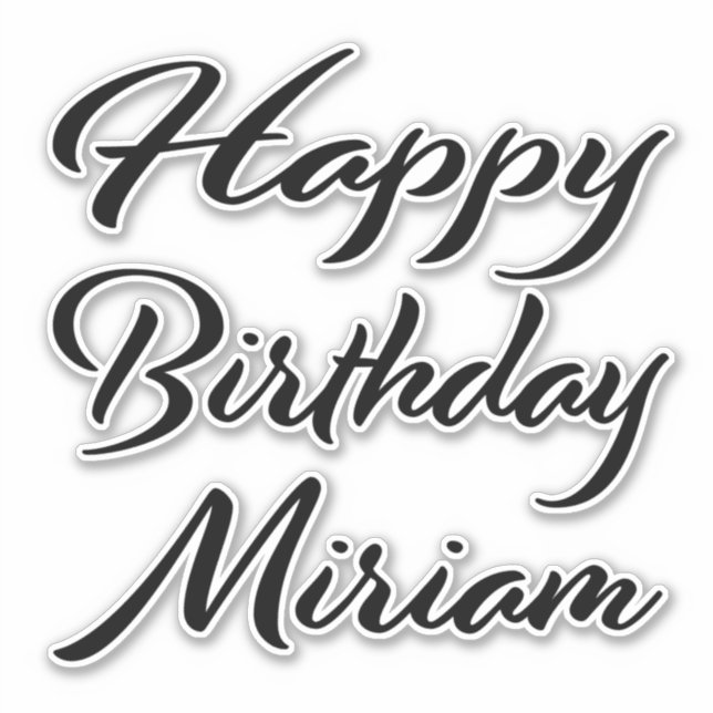 Pegatina Miriam Name Vorname black Sticker Geburtstag (Anverso)