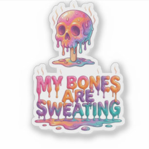 Pegatina Mis huesos están sudando – Calavera de paleta derr