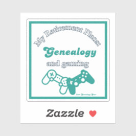 Pegatina Mis planes de jubilación: genealogía y juegos