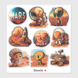 Pegatina Misión Mars   Ciencia y espacio