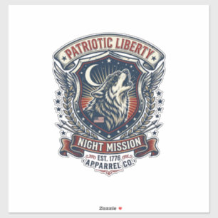 Pegatina Misión Nocturna Patriótica Lobo Patriota Militar I