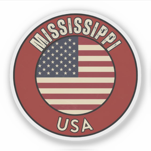 Pegatina Misisipi Estados Unidos de América (Anverso)