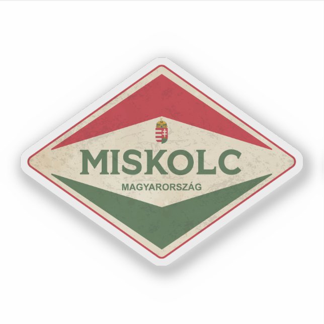 Pegatina Miskolc Hungary Vintage (Anverso)