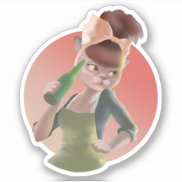 Pegatina Miss Meow - Serie nocturna de bares