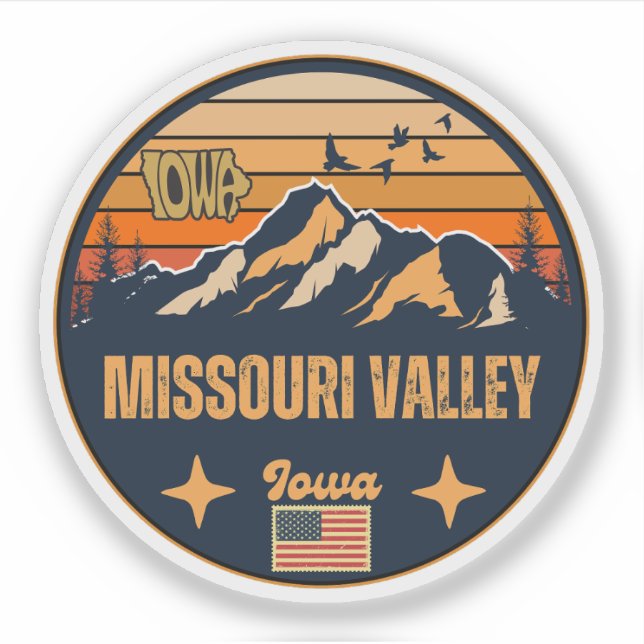 Pegatina Missouri Valley, Iowa (Anverso)