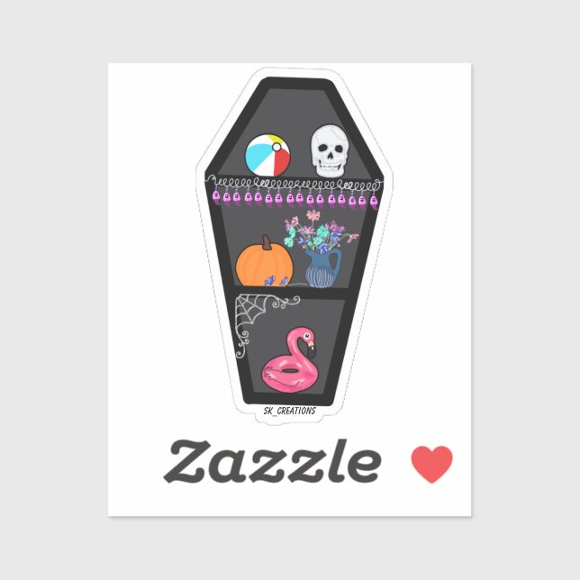 Pegatina Misteriosa plataforma de osadía veraniega (Hoja)