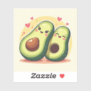 Pegatina Mitades de Aguacate Felices – Sticker de Amigos de