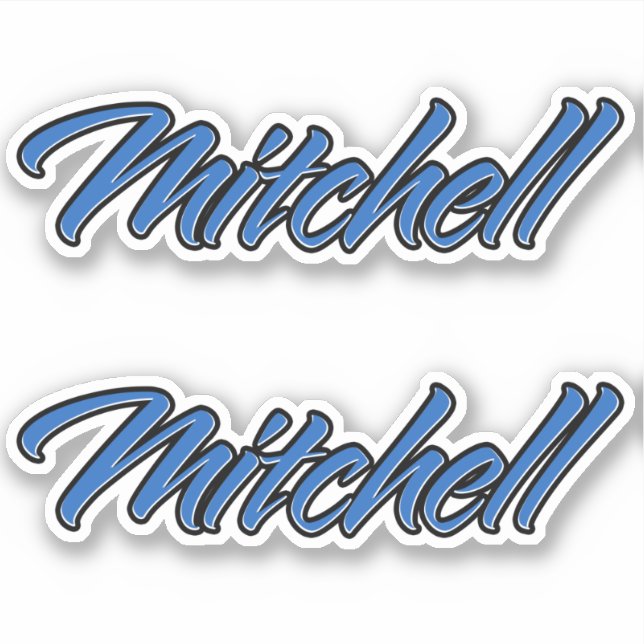 Pegatina Mitchell Name blue Aufkleber Sticker Stickerset (Anverso)