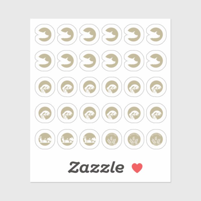 Pegatina Mix Pork Fish Vegetarian Gluten Free Meal Choice (Hoja)