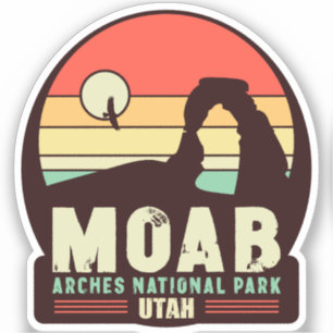 Pegatina Moab Utah Vintage Desert Sunset Retro Souvenir 60