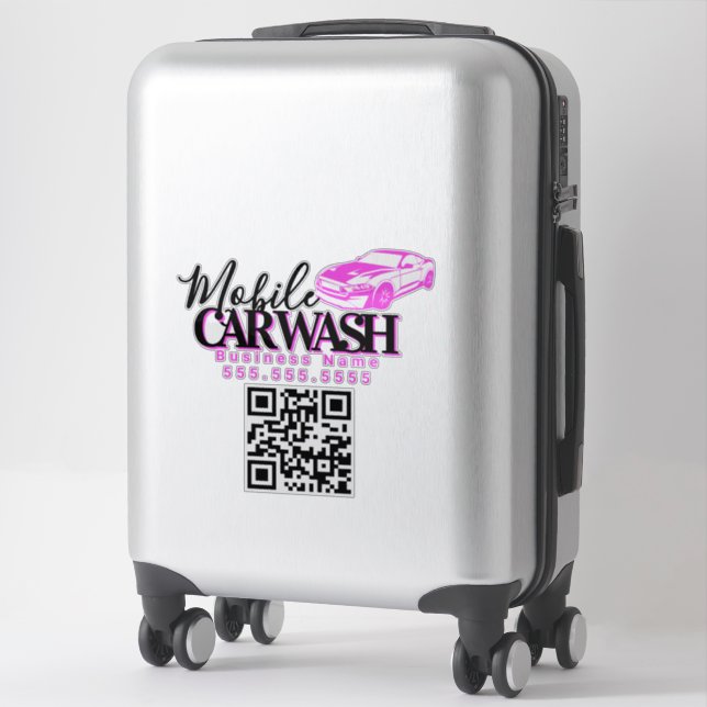 Pegatina Mobile Car Wash Detail Business QR Code (Maleta)