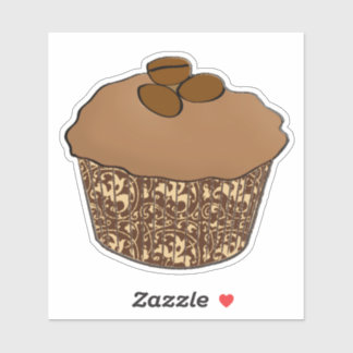 Pegatina Mocha / Café Pastel escarlatado, fondo de encaje