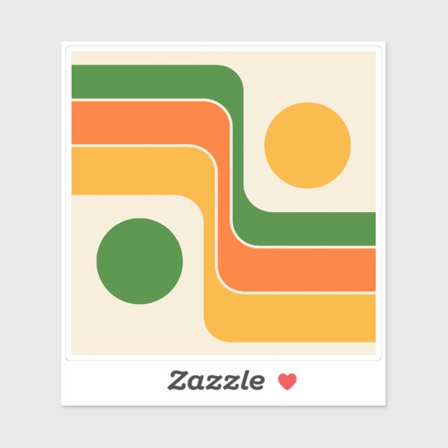 Pegatina Mod 1970s Retro Style Geometric Design (Hoja)