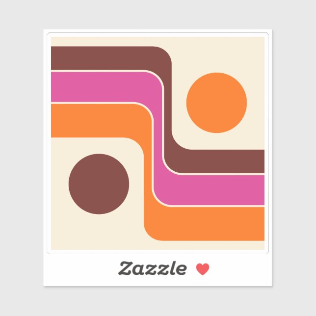 Pegatina Mod 1970s Retro Style Geometric Design (Hoja)