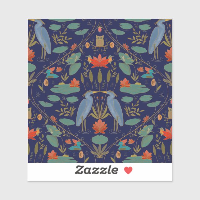 Pegatina Moda azul marino Heron Pond Heritage Revival (Hoja)