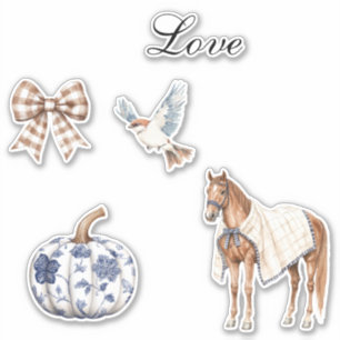 Pegatina Moda Boda floral azul romántico