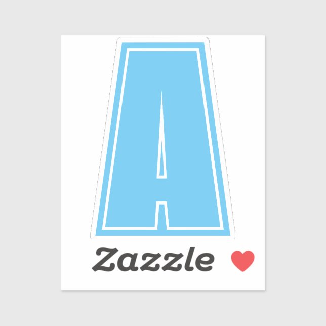 Pegatina Moda de caligrafía de monograma inicial de Sky Blu (Hoja)