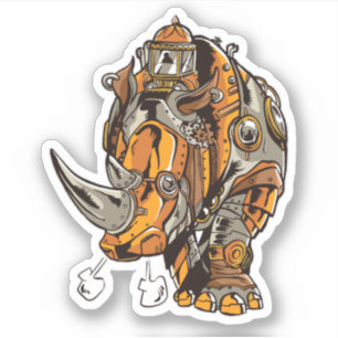 Pegatina Moda Geek Mecánica de Steampunk Armor RHINO