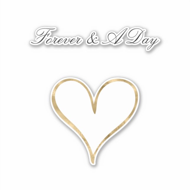 Pegatina Moda Glam White Forever Heart Boda (Anverso)