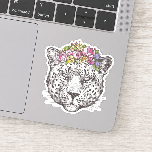 Pegatina Moda hippie leopardo