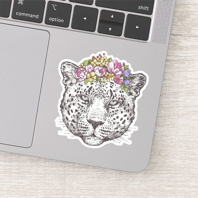 Pegatina Moda hippie leopardo (Detalle)