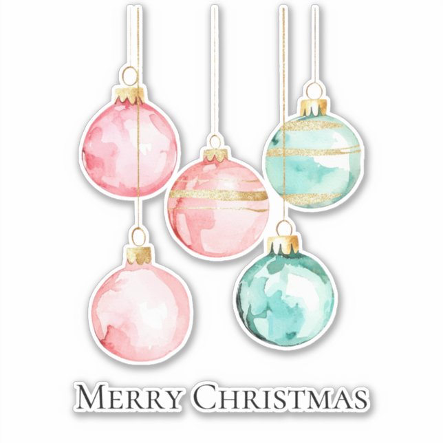 Pegatina Moda Mint Oro rosa Ornamentos de Navidad (Anverso)