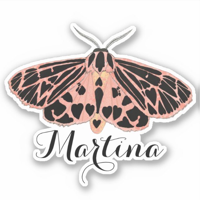 Pegatina Moda rosa de bonito con nombre (Anverso)