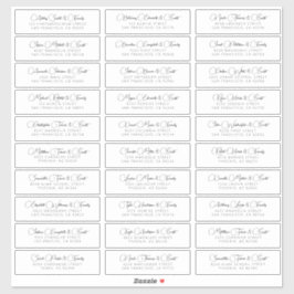 Pegatina Moda simple moderna Boda nombres de invitados dire