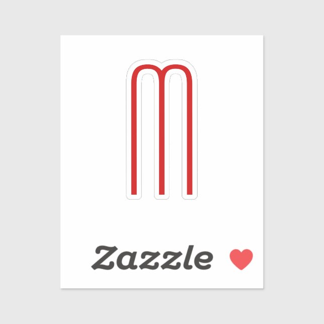 Pegatina Moda Única Monograma Rojo Llanto Blanco Simple (Hoja)