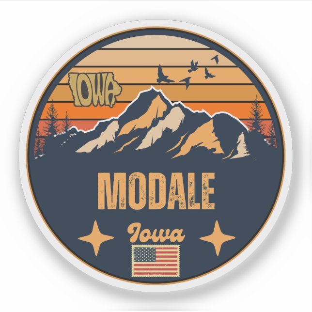 Pegatina Modale, Iowa (Anverso)