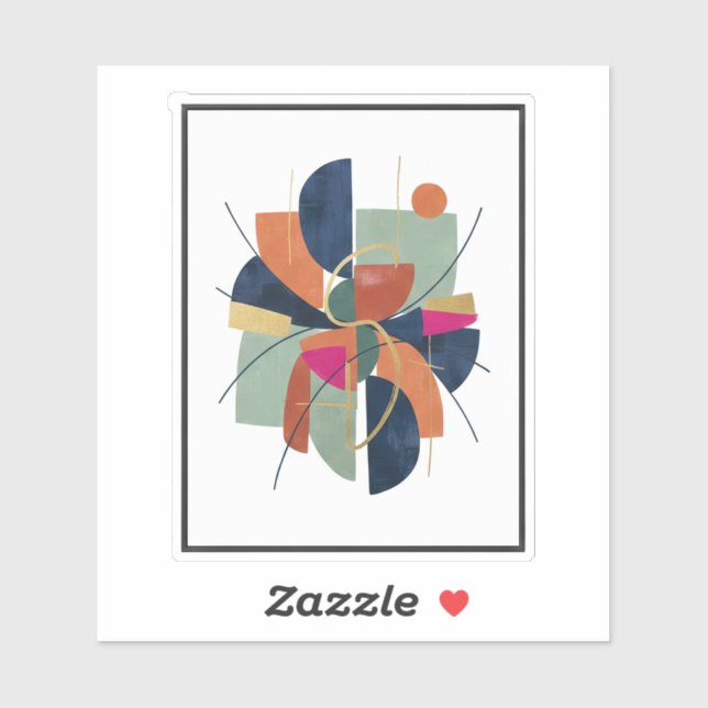 Pegatina Modern Abstract Geometric Custom-Cut Vinyl Sticker (Hoja)